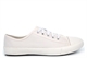 Dek Mens Latha Low Top Canvas Shoes/Pumps/Plimsolls With Natural Rubber Sole All White
