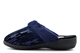 So Comfy Womens Megan Memory Foam Sequin Mule Slippers With Low Wedge Heel And Rubber Sole Navy Blue