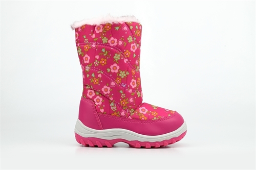 Mercury Girls Snow Boots With Flower Pattern Pink