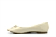Womens Ballet Pumps With Bow Detail Beige