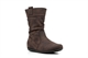 Girls Faux Leather Calf Boots With Side Zip Fastening Brown
