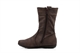 Girls Faux Leather Calf Boots With Side Zip Fastening Brown