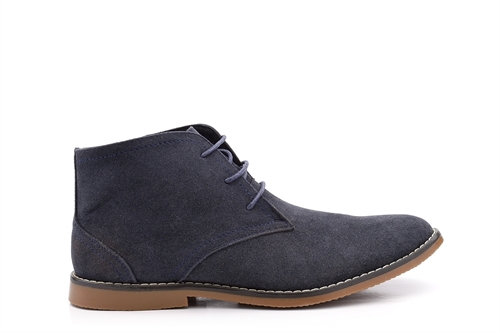 Urban Casuals Mens Desert Boots With Stitching Detail Navy