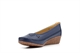 Natrelle Womens Slip On Casual Wedge Shoes Navy