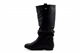 Womens Faux Leather Ruched Calf Boots Black