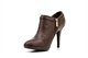Womens High Heel Ankle Boots With Real Leather Insole Brown