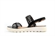 Womens Lightweight Flat Platform Sandals Black/White
