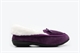 Womens Moccasin Slippers With Full Fur Lining And Bow Detail Purple