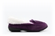 Womens Moccasin Slippers With Full Fur Lining And Bow Detail Purple