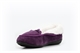 Womens Moccasin Slippers With Full Fur Lining And Bow Detail Purple