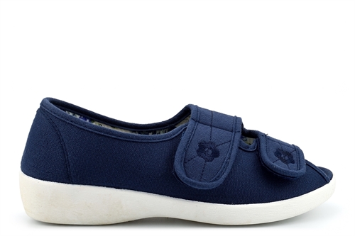 Dr Keller Womens Canvas Open Toe Wide Fit Shoes Navy (E Fitting) | The ...