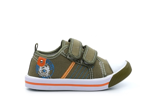Chatterbox Boys Touch Fasten Canvas Pumps Green
