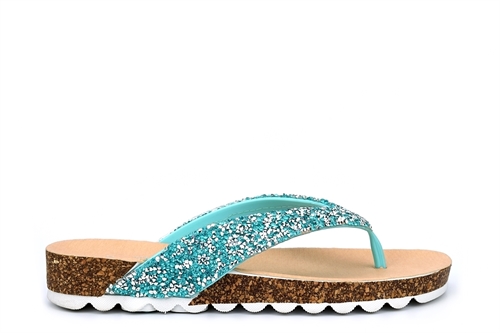 Shoes By Emma Womens High Sparkle Toe Post Sandals Baby Blue