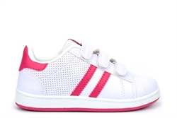 Mercury Kids Touch Fasten Trainers White/Fuchsia