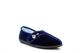 Jyoti Womens Touch Fasten Slippers With Embroidered Flower Detail Navy