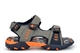 Ascot Boys Summer Sandals With Triple Touch Fastening Straps Grey/Navy/Orange