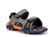 Ascot Boys Summer Sandals With Triple Touch Fastening Straps Grey/Navy/Orange