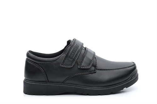US Brass Boys Touch Fasten School Shoes With Durable Sole Black