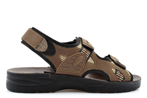 Urban Jacks Mens Lightweight Touch Fastening Summer Sandals Brown 