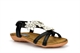 Chix Girls Sandals With Diamante Flower Detail And Elasticated Back Strap Black