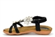 Chix Girls Sandals With Diamante Flower Detail And Elasticated Back Strap Black