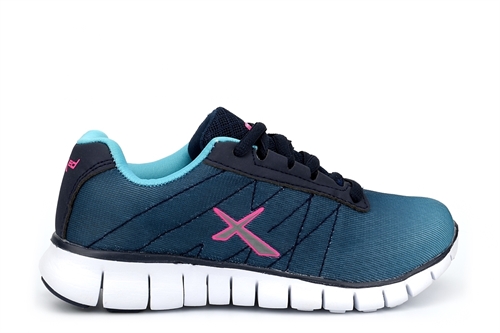 Childrens Lace Up Trainers Turquoise/Navy