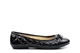 Chix Girls Quilted Slip On Patent School Shoes Black
