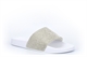 Womens Glitter Slider Mules White/Silver