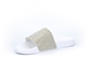 Womens Glitter Slider Mules White/Silver