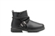 Girls Ankle Boots Black With Pleated Strap and Buckle Detail