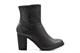 Womens Patchwork Faux Leather Ankle Boots Black