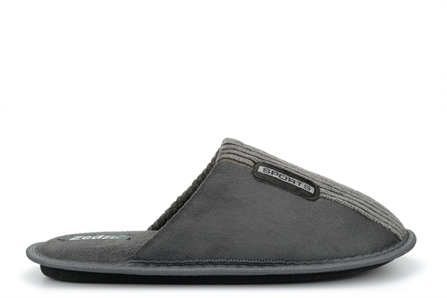 Zedzzz Mens Ribbed Mule Slippers Grey