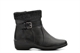 Womens Knitted Top Ankle Boots With Low Wedge Heel Black