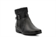 Womens Knitted Top Ankle Boots With Low Wedge Heel Black