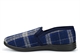 Jo & Joe Mens Tartan Textile Twin Gusset Slippers Navy Blue