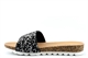 Krush Womens High Sparkle Glitter Slider Mule Sandals Black