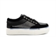 Krush Womens Platform Lace Up Skate Trainers With Diamante Detail Black