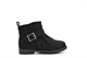 Girls Faux Suede Ankle Boots With Buckle and Tassel Detail Black