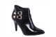 Womens Patent Ankle Boots With Diamante Buckle Detail Black