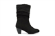 Womens Faux Suede Mid Calf Boot Black