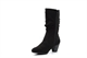 Womens Faux Suede Mid Calf Boot Black