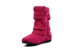 Girls Calf Boots With Faux Suede/Knitted Upper Fuchsia
