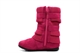 Girls Calf Boots With Faux Suede/Knitted Upper Fuchsia