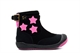 Girls Zip Up Hi Top Pumps With Pink Star Detail Black/Pink