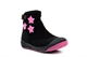 Girls Zip Up Hi Top Pumps With Pink Star Detail Black/Pink