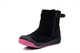 Girls Zip Up Hi Top Pumps With Pink Star Detail Black/Pink