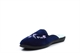 Jyoti Womens Mule Slippers With Embroidered Flower Detail Navy