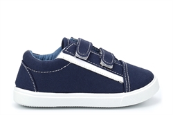 Chatterbox Boys Touch Fastening Canvas Pumps Navy