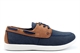 Dr Keller Mens Canvas Lace Up Shoes Navy/Brown/White