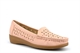 Womens Low Wedge Comfort Shoes With Cut Out Detail Pink